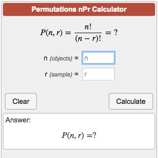permutations calculator npr